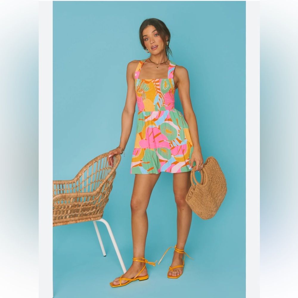 Show Me Your Mumu Tropical Fruit Collins Mini dress